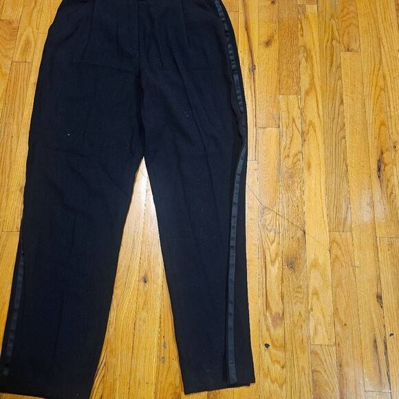 Giorgio Armani Le Collezioni Pants Womens 14 Wool High Rise Wide Leg Trousers - Picture 3 of 9